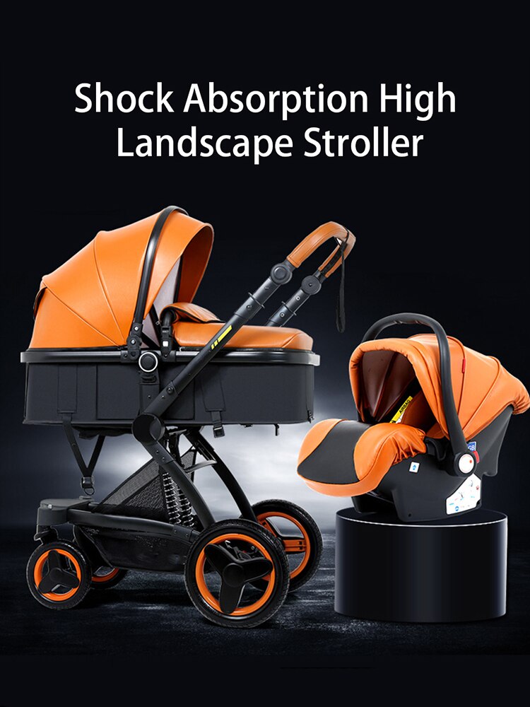 Baby Stroller 3 In 1 Portable Travel Baby Carriage Folding Prams Aluminum Frame High Landscape Car for Newborn Travel Stroller
