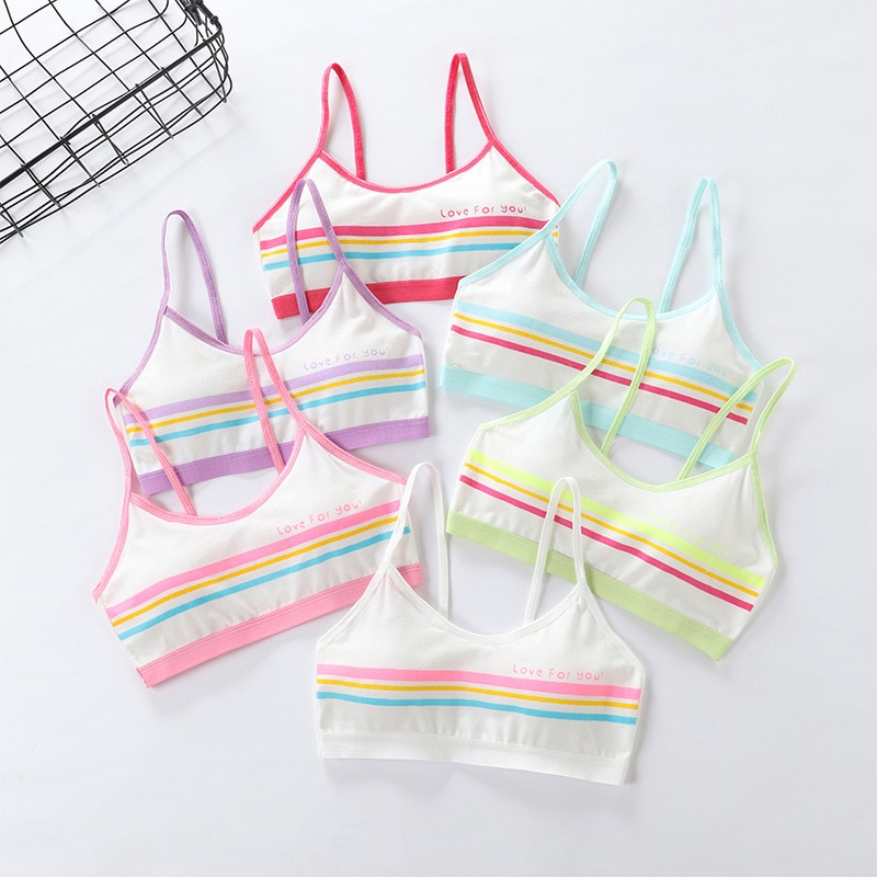 Teen Underwear Girls Bra Kids Training Sport Bra Breathable raining Lingerie Prevents Peeping Double-layer Teenage Underwear