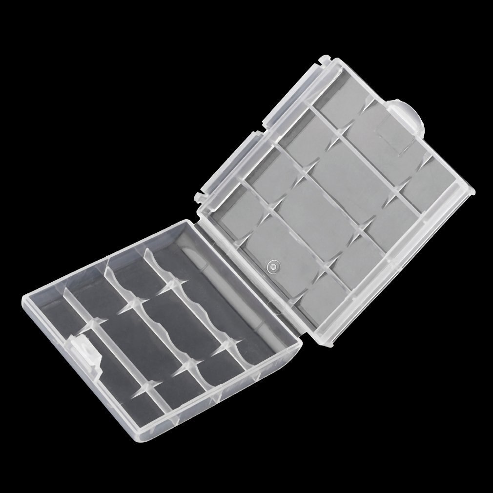 Durable Plastic Battery Storage Box Hard Plastic Case For 4 Pcs AA AAA Batteries Portable Batteries Holder 6cm×1.5cm×6cm