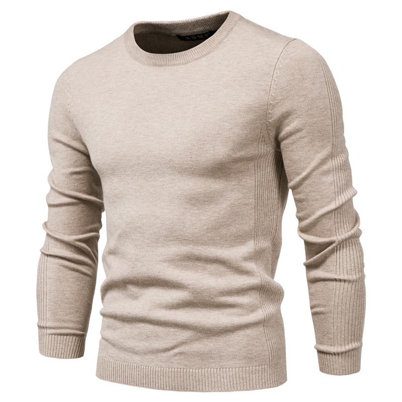 4XL Men 2020 Autumn New Casual Solid Thick Wool Cotton Sweater Pullovers Men Outfit Fashion Slim Fit O-Neck Pullover Sweater Men