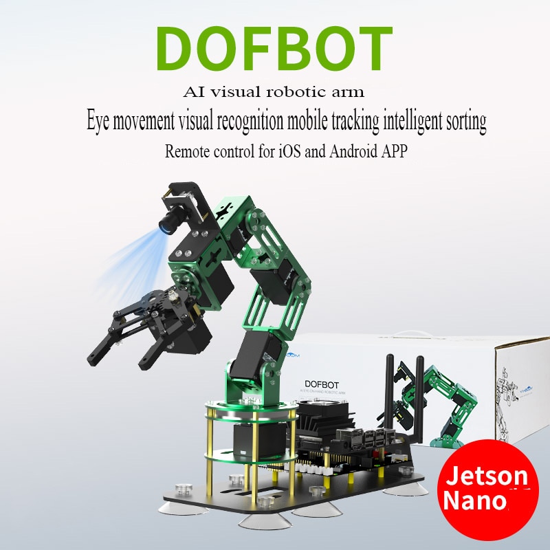 Jetson Nano robotic arm artificial intelligence visual recognition ROS open source programming robot