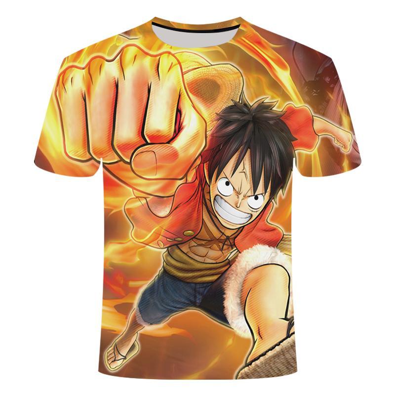 One Piece Luffy T Shirt Casual Tshirt Homme O -Neck Streetwear Blood Teenager T -Shirt Mens Clothes Anime Summer Tops Tees