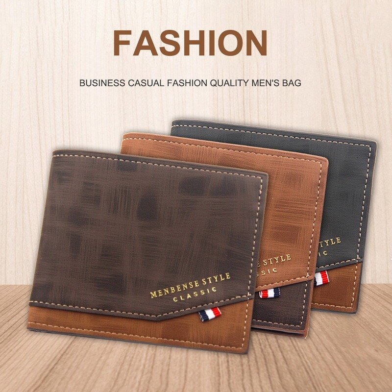 Hot sale 2021 New 1PCS High quality Fashion Mini Men's Luxury PU Leather Business Wallet Card Holder Man Purse Coin Wallets