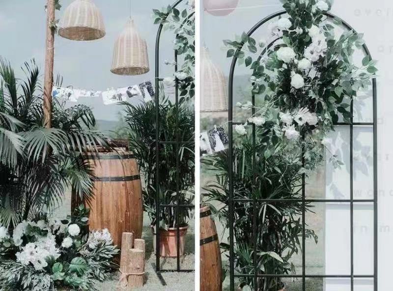 Outdoor Lawn Garden Iron Arch Wedding Flower Rack Billboard Backdrops Stand Metal Frame for Ceremony Party Home Bar Decoration