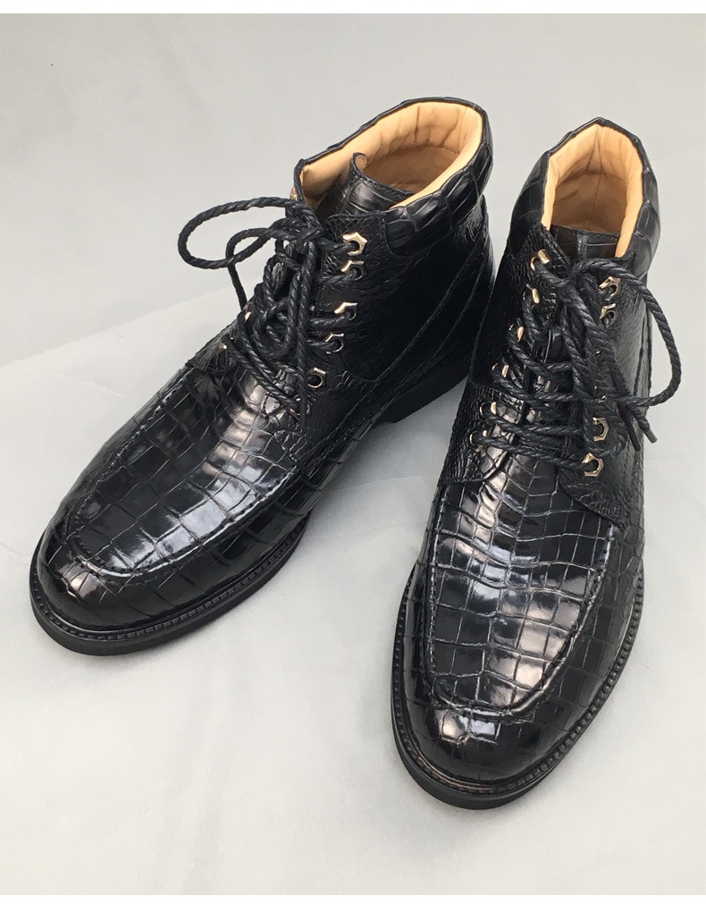 2021 new design 100% real genuine crocodile skin alligator leather men boots fashion shoe cow skin lining best quality men shoe