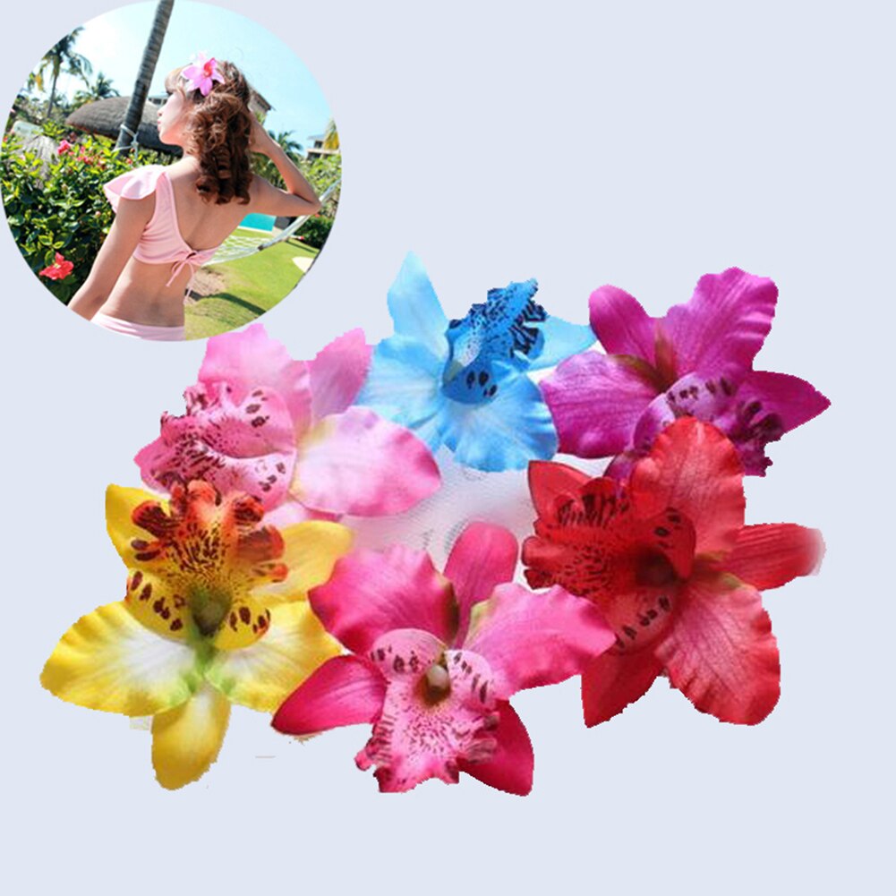 Women Chic Flowers Hair Clips Gift Sand beach Handmade Butterfly Orchid Vacation Hairpins 10 Colors Barrettes Hairpins