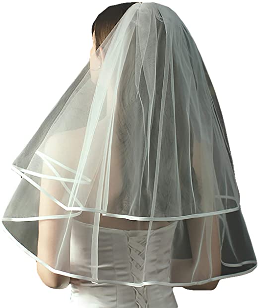 Women's 2 Layers Short Bridal Veil Wedding With Comb