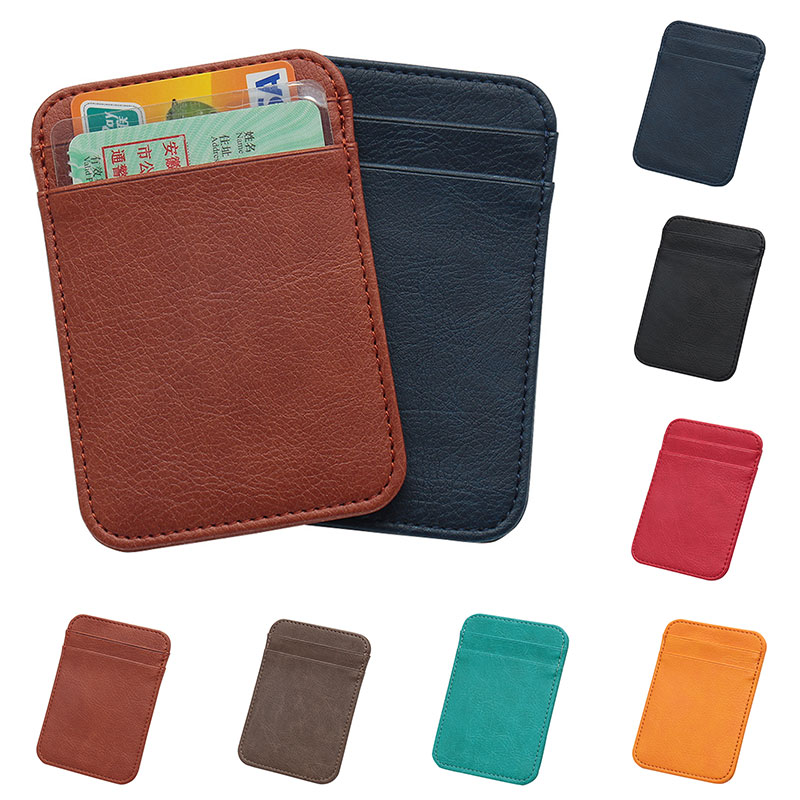 Solid Color Vertical Cards Holder Artificial PU Classical Vertical Mini Portable Card Bag Business Style Driver's License Holder