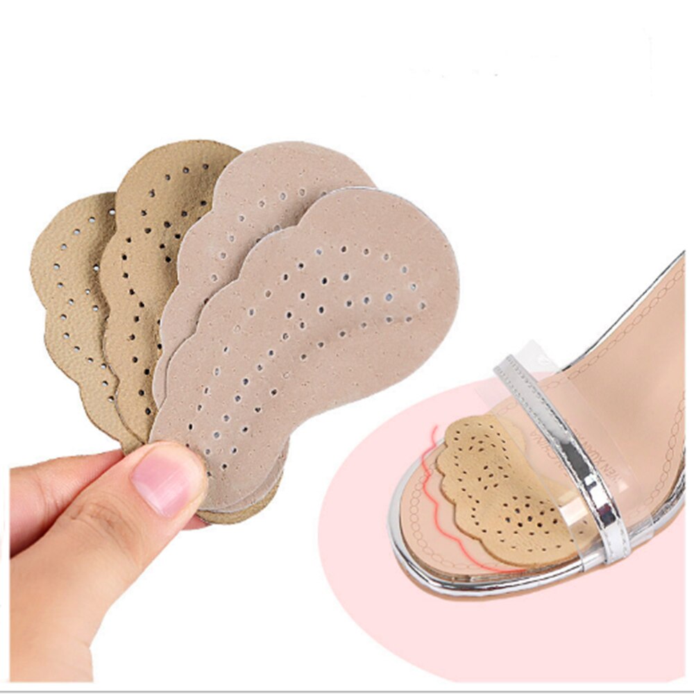 1Pair Premium Leather Non-Slip Insoles Sandals Sticker High Heel Shoes Women Foot Self-adhesive Patch Cushion Forefoot Gel Pads