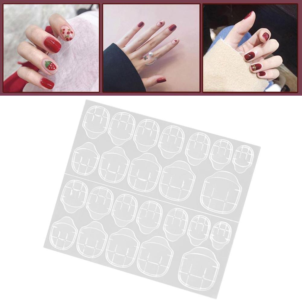 24 Posts DIY Nail Tip Transparent Double Sided Adhesive Drop Tool False Waterproof Art Ship Glue Jelly Extension Sticker L8T3