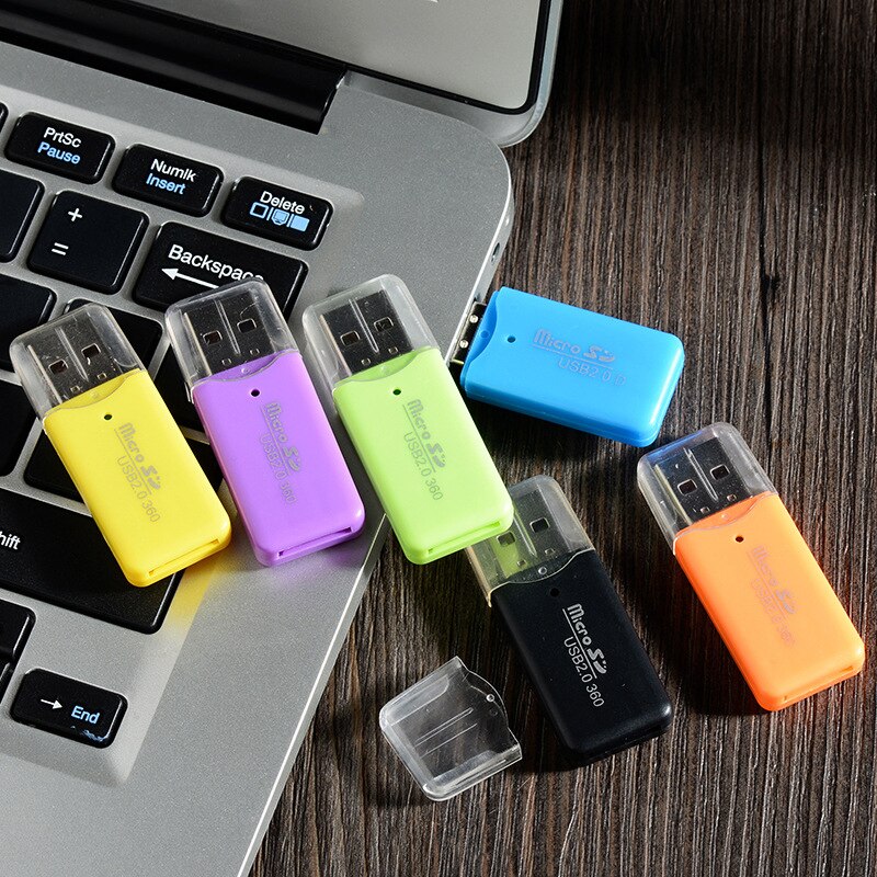 USB 2.0 Micro SD TF Flash Memory Card Reader Portable Plastic Mini Adapter Speed Transmission Pictures Video Films For Laptop