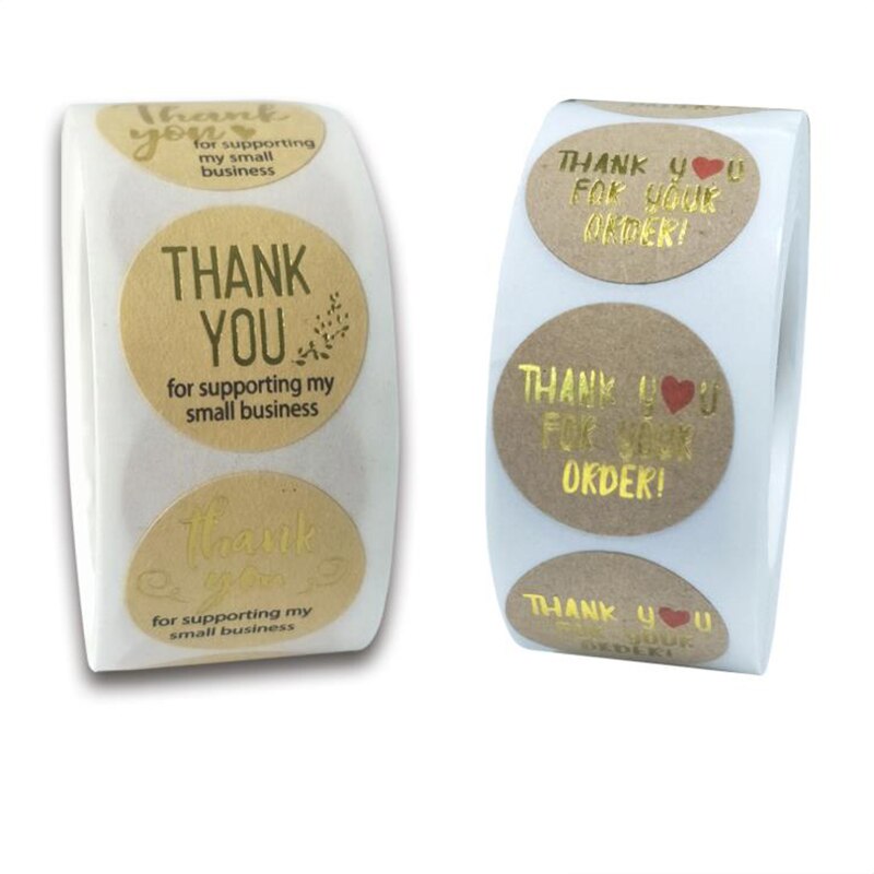 Red Love Thank You Sticker Labels Sealing Kraft Paper Stickers Stationery & Office Supply Decoration Scrapbooking 50PCS