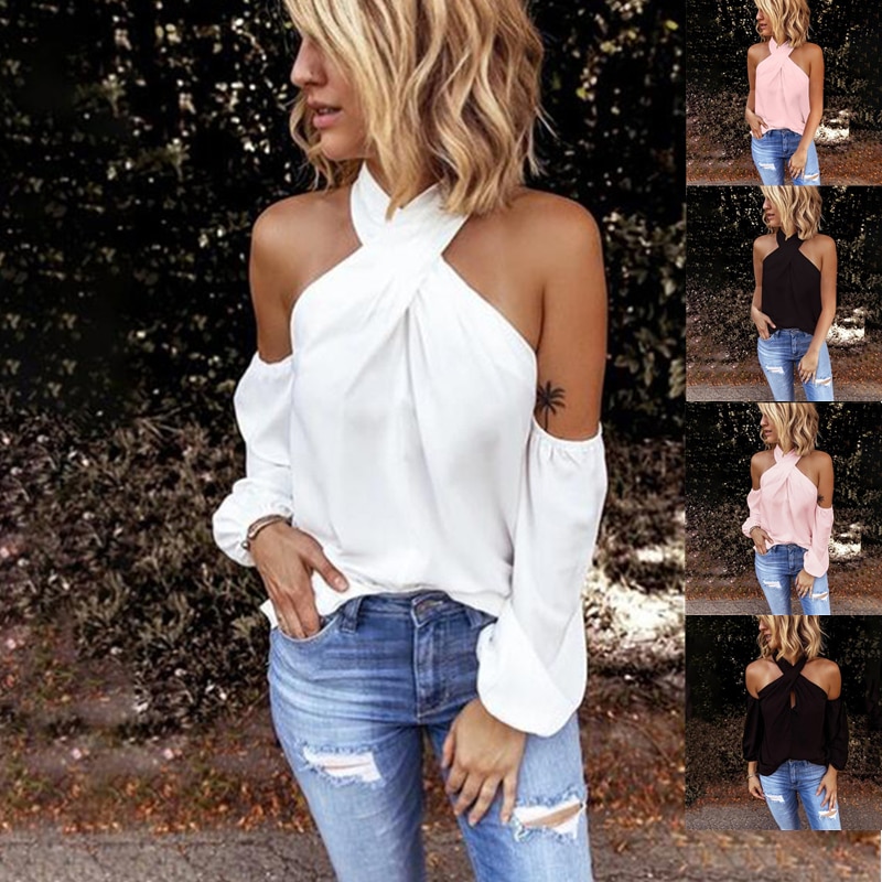 Off shoulder white blouse shirt Women bodycon blouse elegant summer sexy shirt 2021 female blusas tops & tees