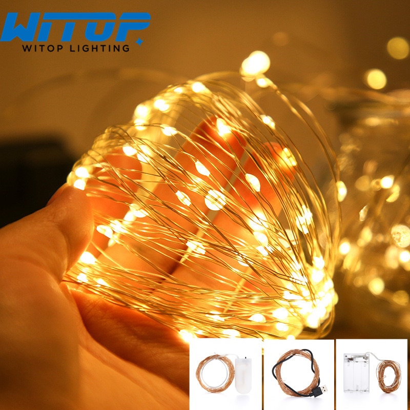 LED String Fairy lights Garland Cooper Wire For Outdoor Home Christmas Wedding Party Decoration Decor lamps Waterproof 2M5M10M