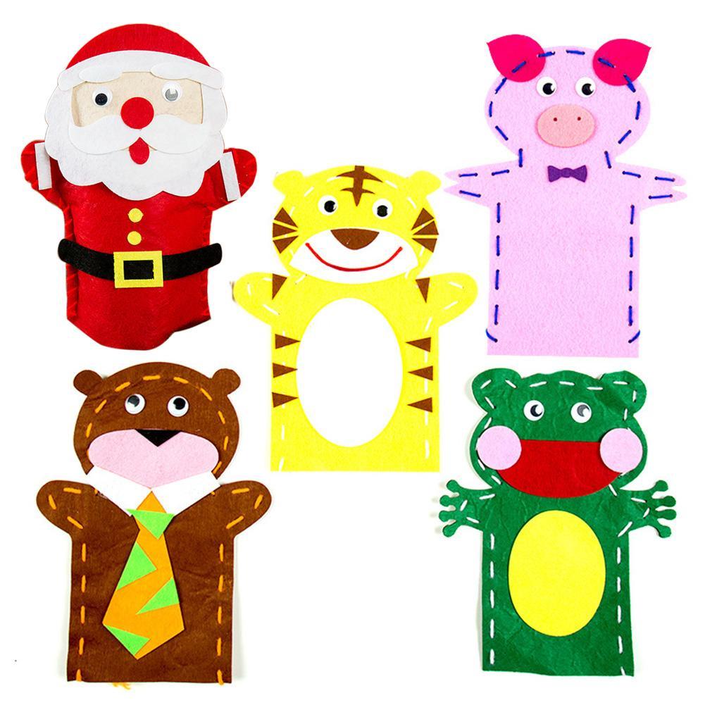 Children DIY Handmade Cloth Puppets Free Cutting Paste Sewing Xmas Decoration