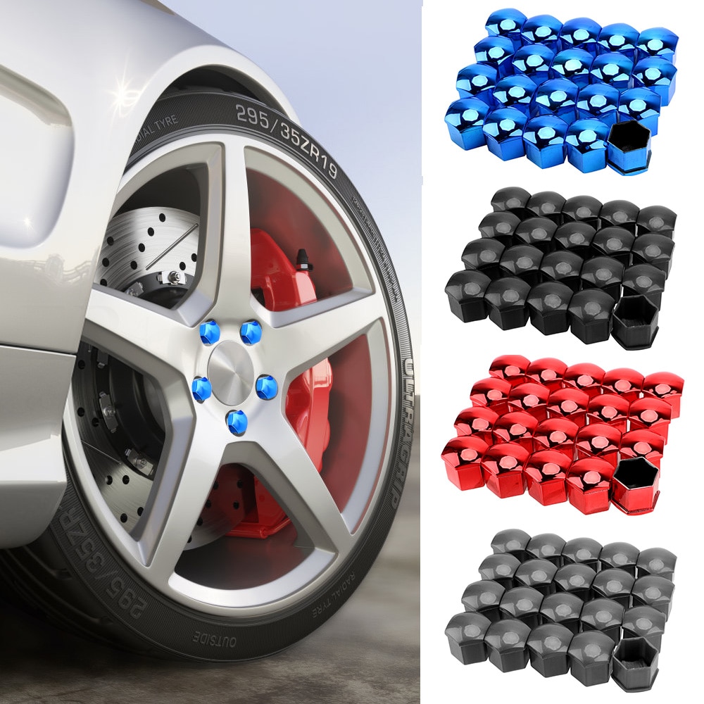 17mm 20 Pieces Car Wheel Nut Caps Protection Covers Caps Anti-Rust Auto Hub Screw Cover Car Tyre Nut Bolt Lug Nuts