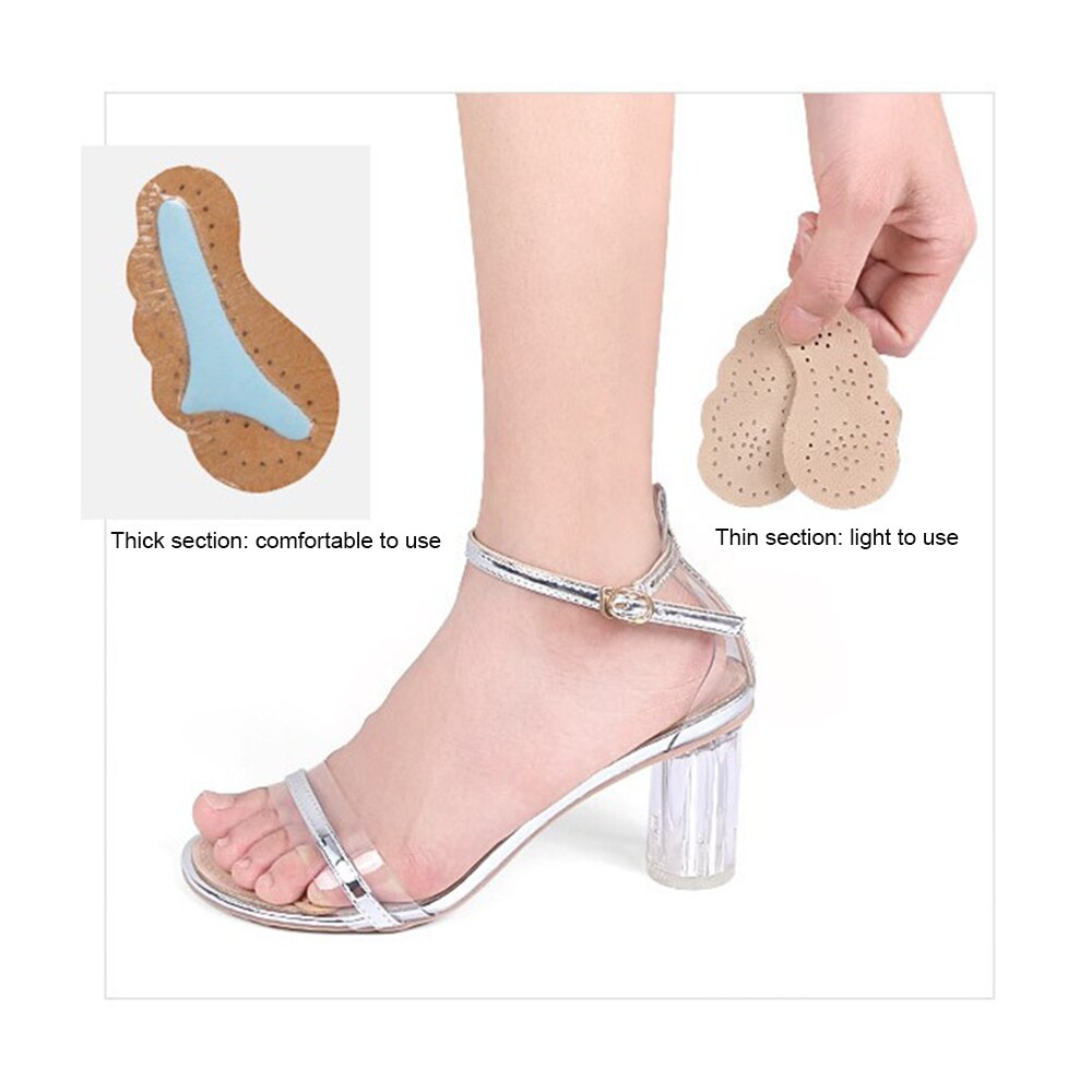 2pcs Premium Leather Non-slip Insoles Sandals Sticker High Heel Shoes Women Foot Self-adhesive Patch Cushion Forefoot Gel Pads