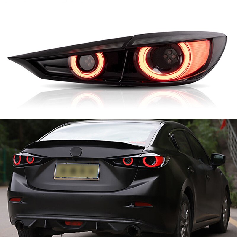 DNO LED Taillight For Mazda 3 Sedan 2014 2015 2016-2018 Axela Rear Running Lamp Brake Reverse Dynamic Turn Signal Car Tail Light