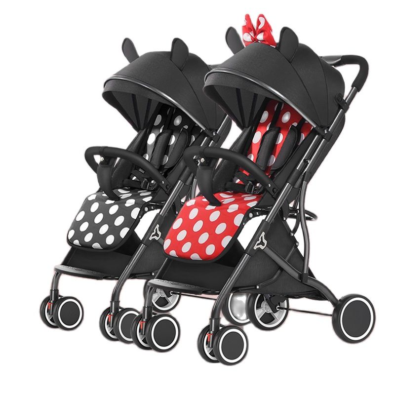 2021 Twin stroller ultra-light and foldable newborn carts double pram detachable second baby stroller