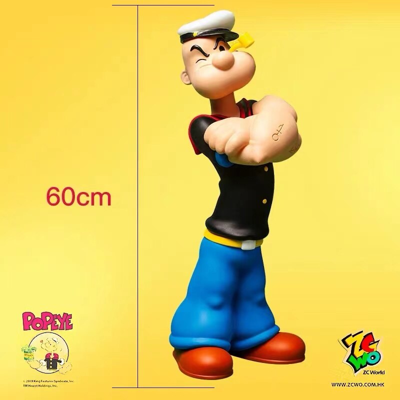 60cm Popeye the Sailor Action Popeye PVC Toy Fools Paradise Limited Edition Collectible Figure Model Christmas Gifts for Kids