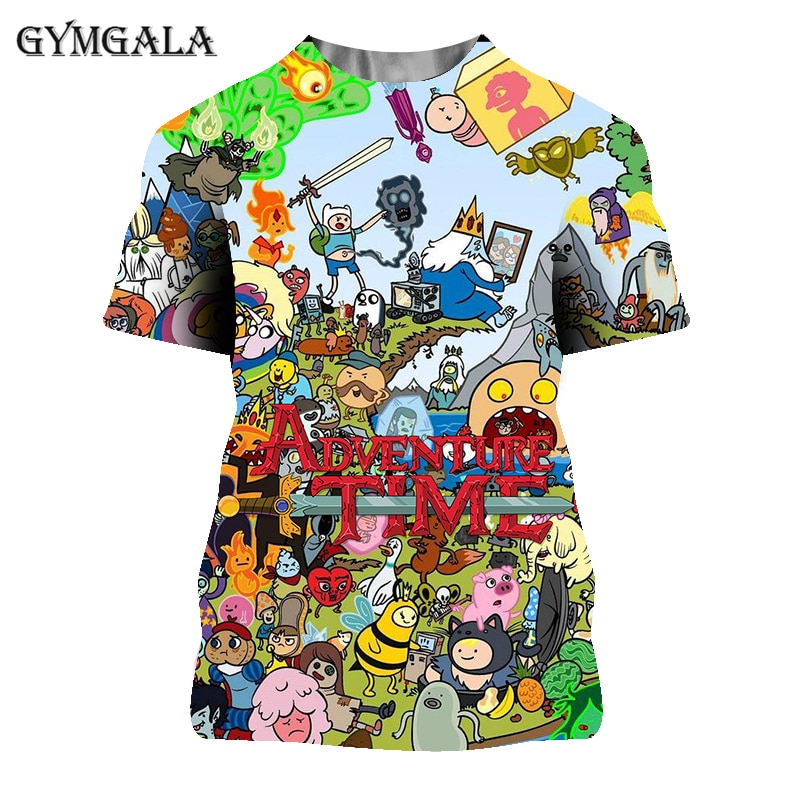 Hot search Adventure Time 3D print fashion casual men's t-shirts children's clothing flower short-sleeved man anime clothing