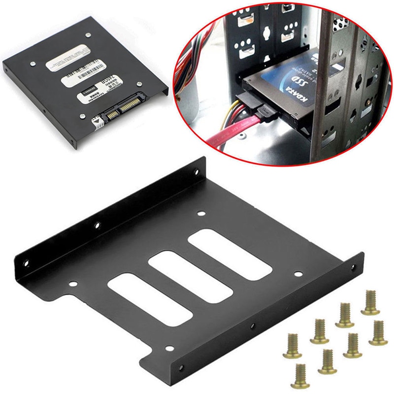 Useful 2.5 Inch SSD HDD To 3.5 Inch Metal Mounting Adapter Bracket Dock Screw Hard Drive Holder For PC Hard Drive Enclosure