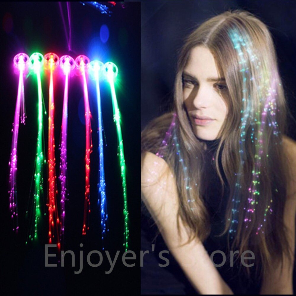 Glow Blinking Hair Clip Flash LED Braid Show Party Toys Kid Headwear Colorful Luminous Braid Optical Fiber Wire HairpinChristmas