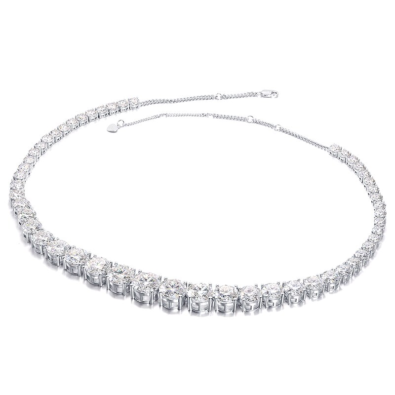 AEAW 18inch Moissanite Necklace 56ctw DF color S925 For Women