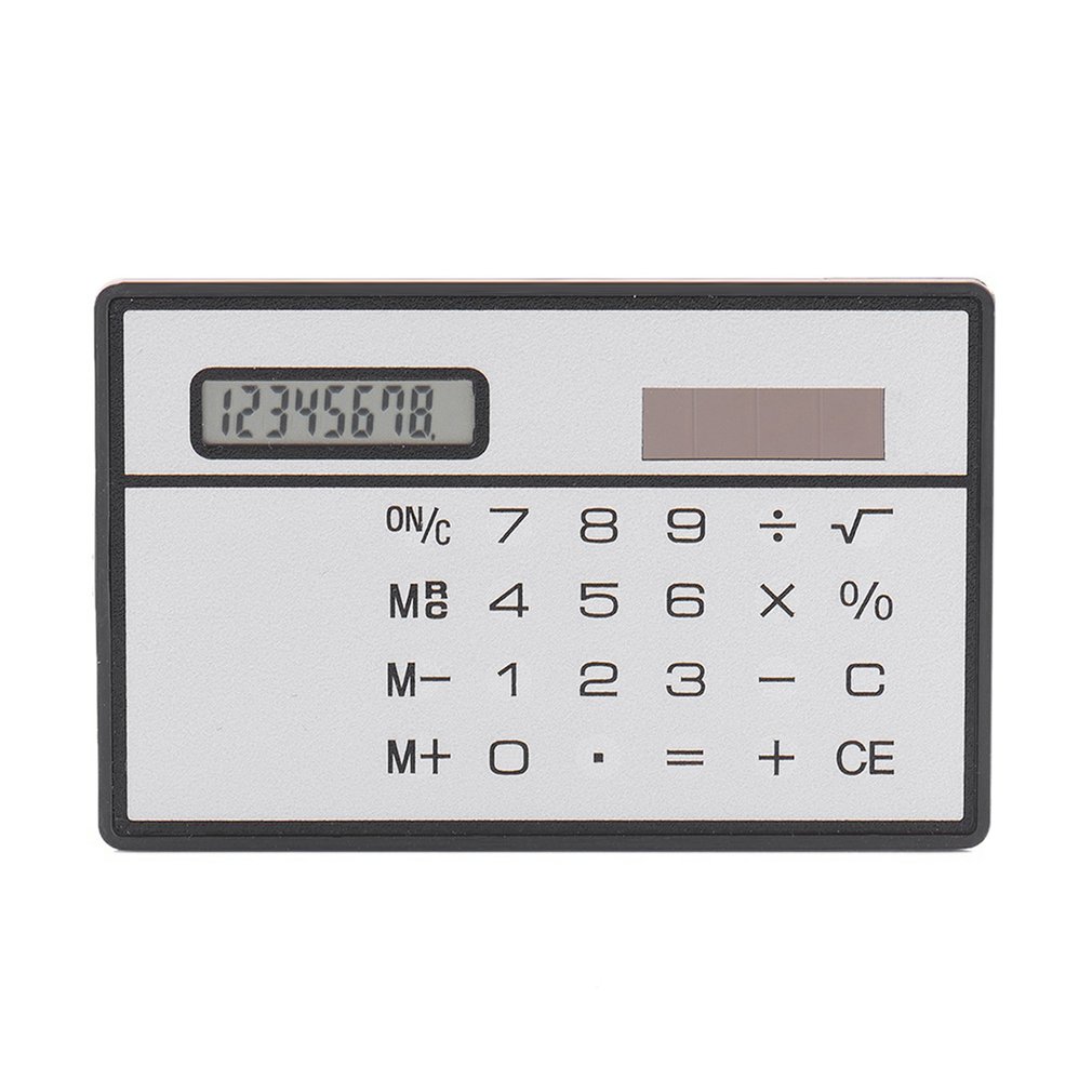 8 Digit Ultra Thin Solar Power Calculator with Touch Screen Credit Card Design Portable Mini Calculator for Business School