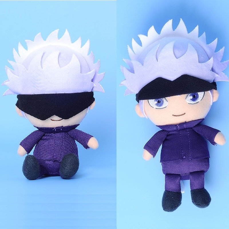 Jujutsu Kaisen Gojo Satoru Toys with Openable Patch Anime Plush Doll Stuffed Toy Key Ring Bagpack Phone Pendants 10/15cm