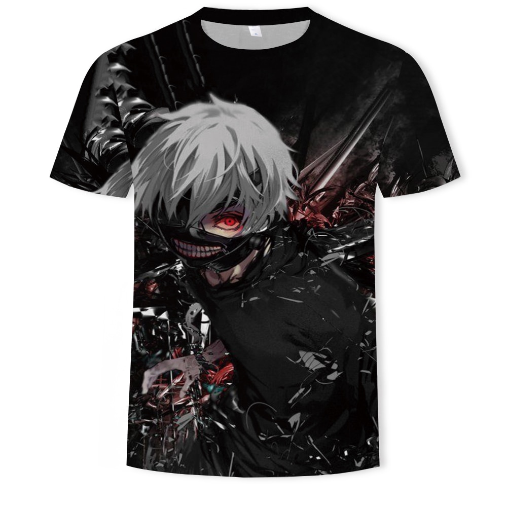 Anime T shirts Tokyo Ghoul T shirt Men Blood Casual Ken Kaneki Shirt Print Tshirts Women's t-shirts Clothes Cosplay Printed tops