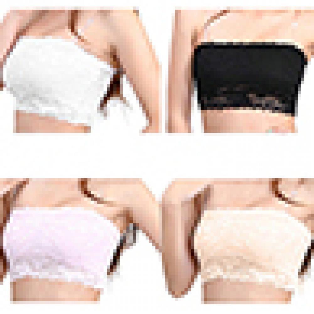 New Women's Sexy Basic Layer Strapless Solid Color Tube Bra Lace