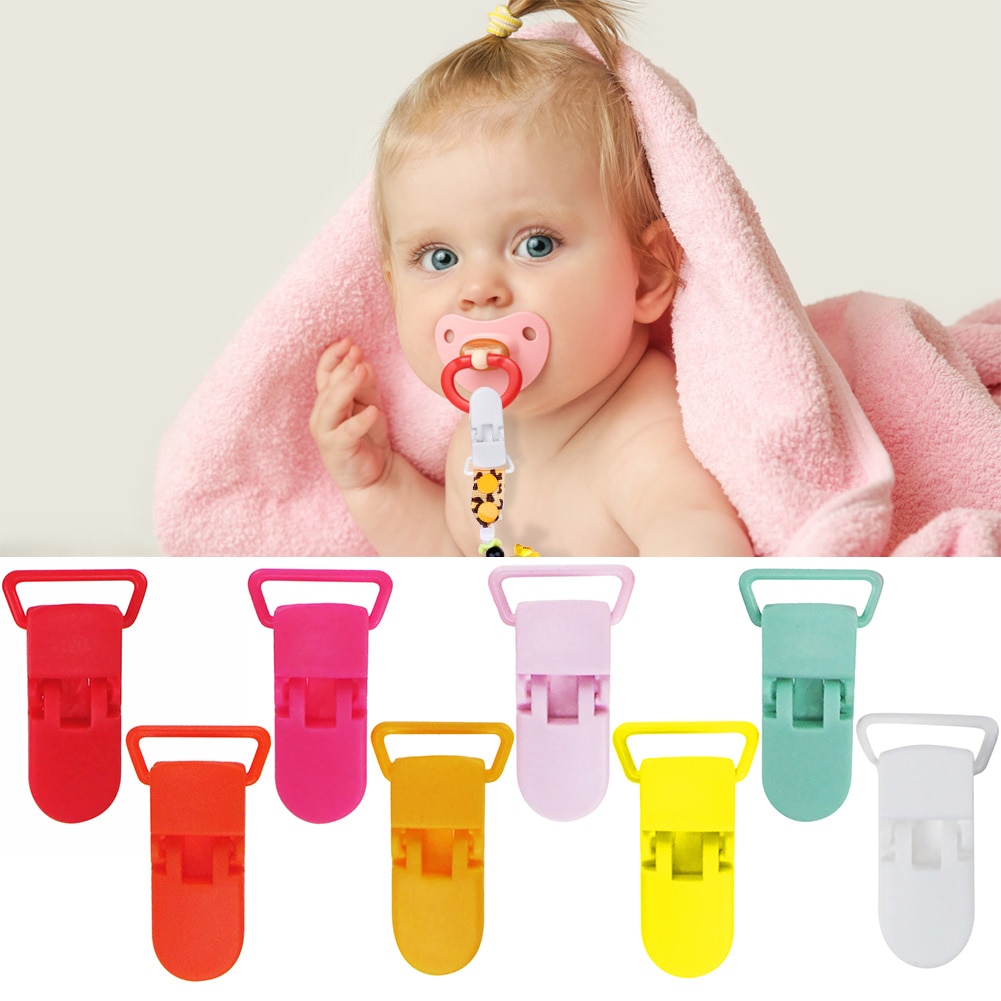 Plastic Baby Pacifier Clips Chain Soother Holder Infant Nipples Clamp Toys Accessories Multi Colors