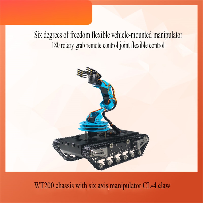 WT200 all-metal track mounted robotic arm remote control grab DIY outdoor cross-country shooting