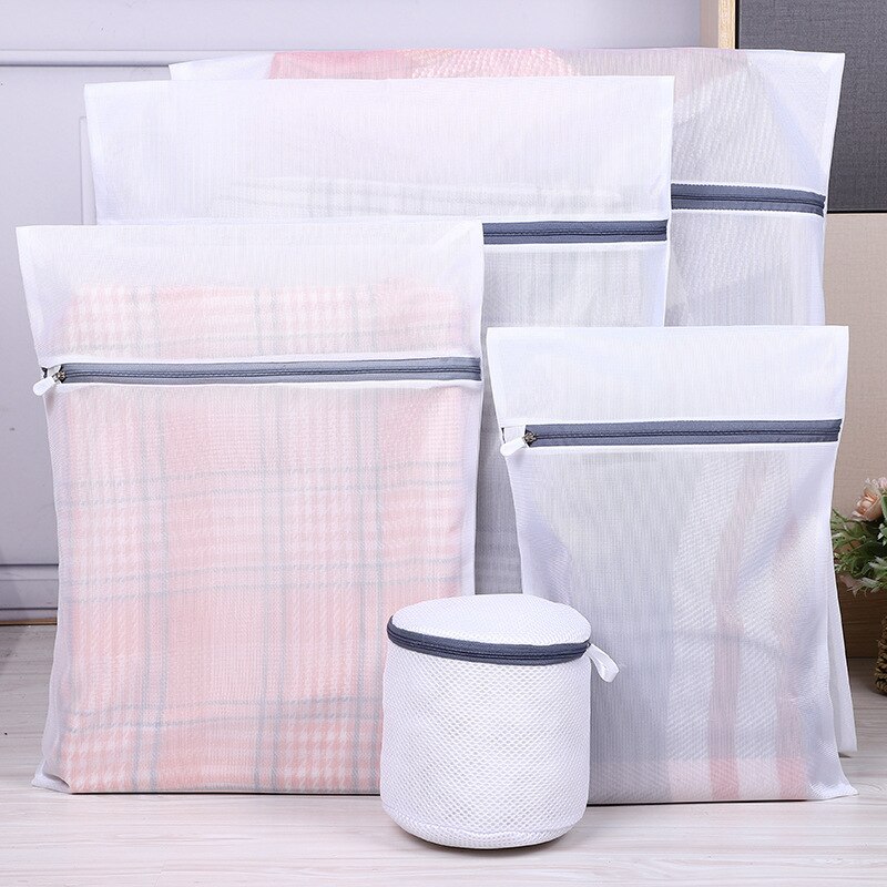 Gray Zipper Mesh Wash Bags Household Washing Machine Bag For Laundry Underwear Bra Socks Dirty Clothes Laundry Basket