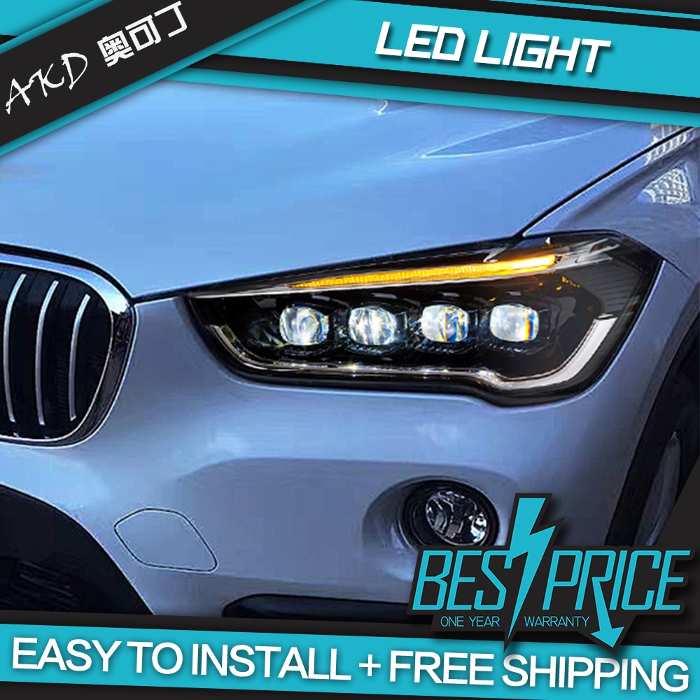 AKD Car Styling Head Lamp for BMW X1 Headlights 2016-2019 F48 F49 All LED Headlight DRL Hid Bi Xenon Auto Accessories