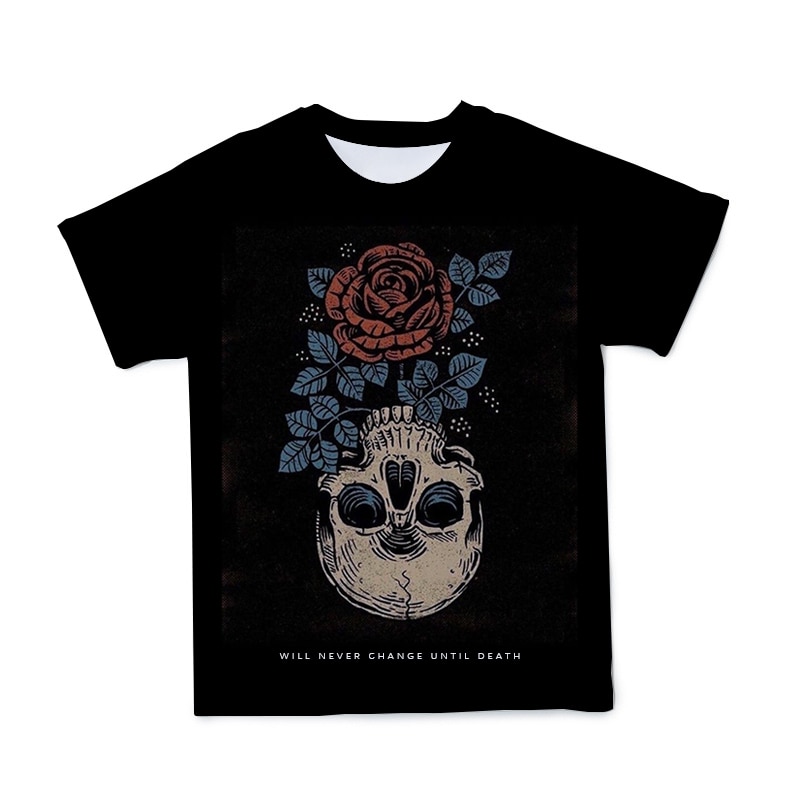 The New Summer 2021 3d Animation Skull T-shirt Fashion Casual Wear Comfortable Breathable O Collar Short Sleeve Large Size 110-6
