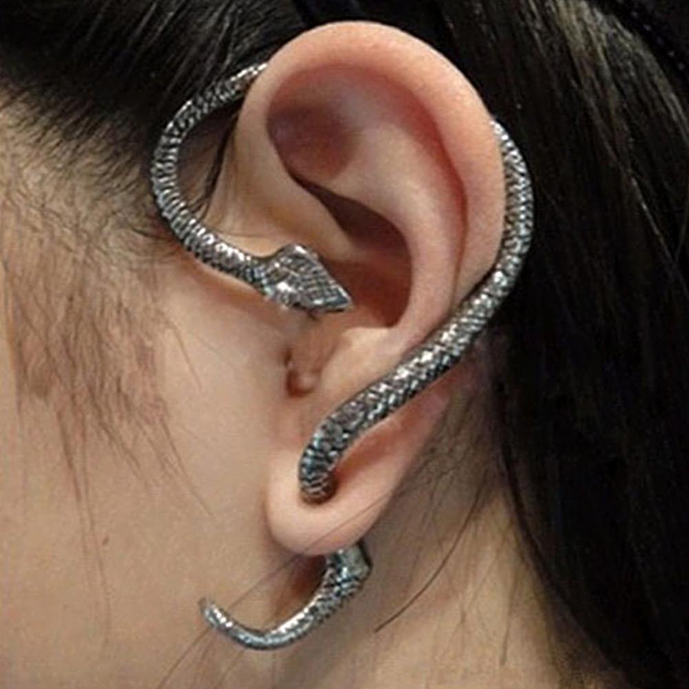 1Pc New Fashion Retro Vintage Rock Punk Ear Twining Cuff Snake Shape Earring Jewelry Accessory For Women Men Piercing Jewelry