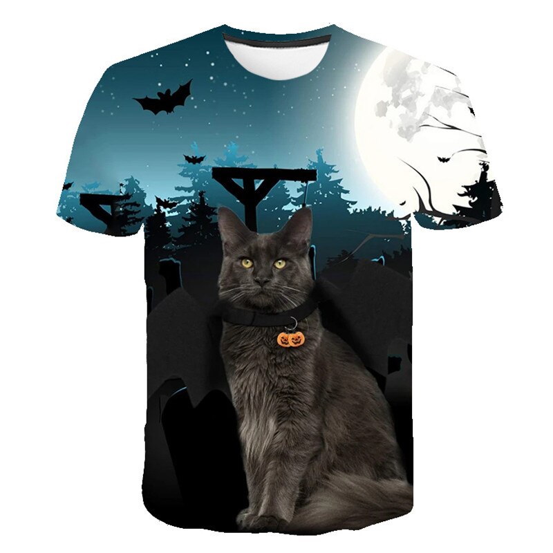 New 3D fashion T-shirt animal wolf/multicolor fox cat personality male and female high-quality short-sleeved casual clothing top