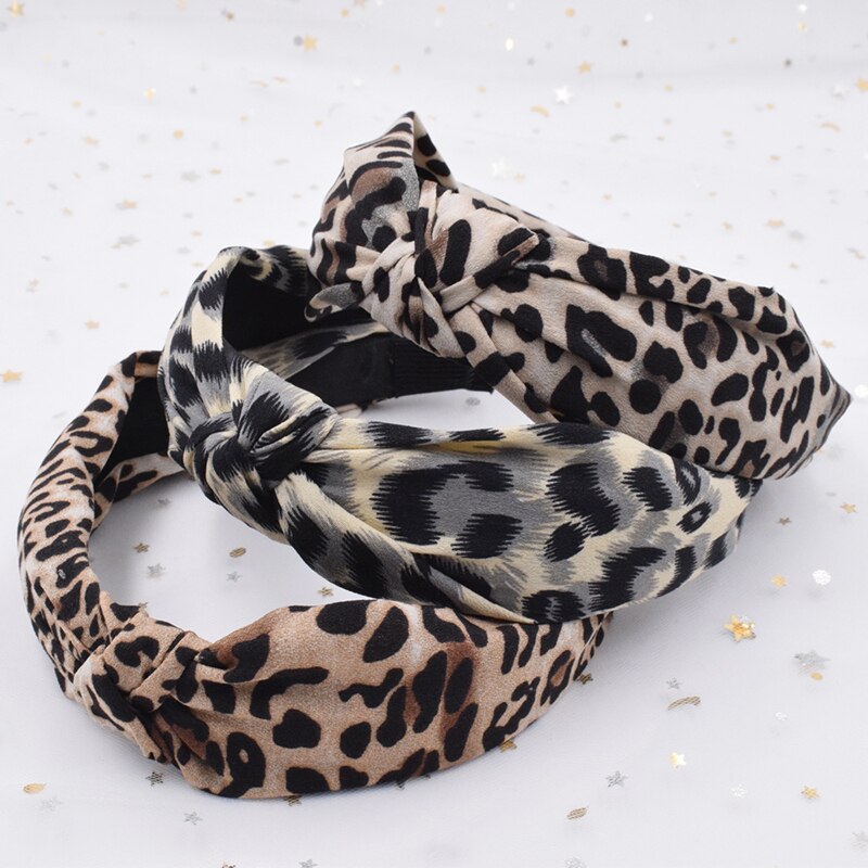 Vintage Leopard Pattern Snake Animal Print Headband Knotted Head Hoop Women Girl Retro Headband Fashion Hair Accessories