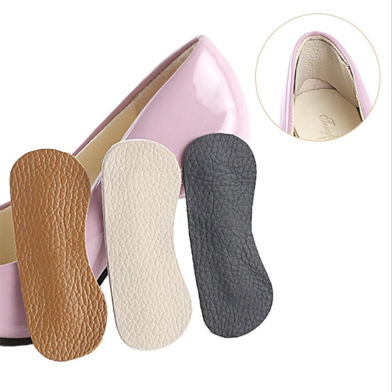 1Pair Cow Leather Women Shoes Inserts Lady High Heel Liner Cushion Insole Adhesive Soft Pads Protector Shoes Accessories