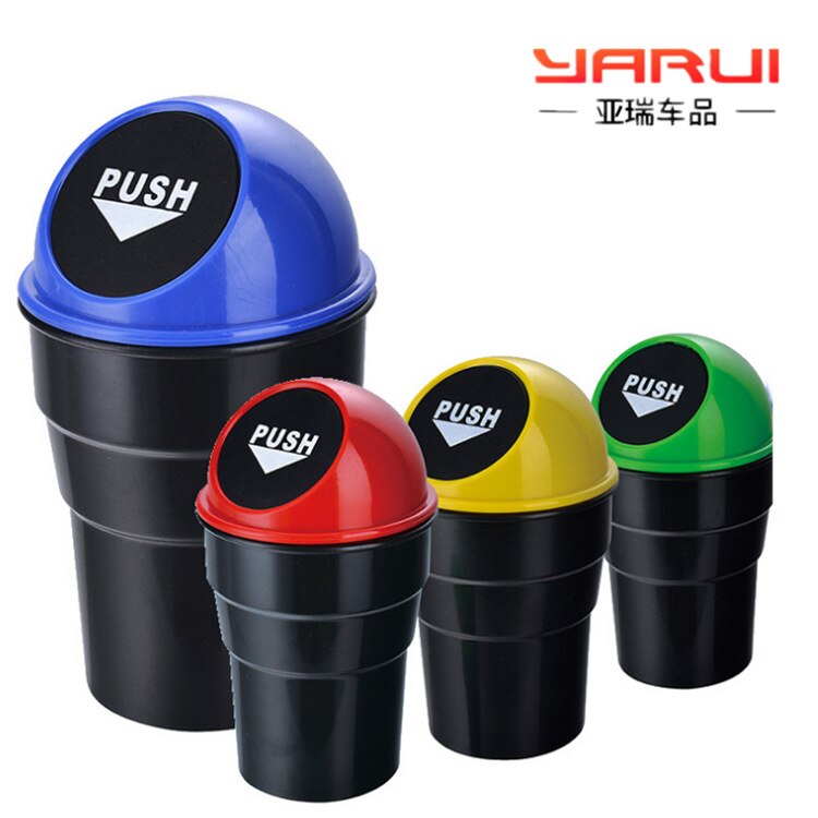 Circular Vehicle Garbage Cans with Covers Fashionable Creative Water Cup Frame Receiving