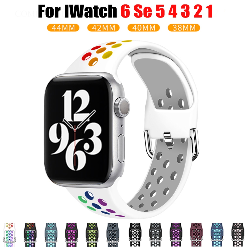 Strap for Apple watch 6 band 40mm 44mm/42mm/38mm Accessories Silicone belt Sport bracelet iWatch series 6 Se 5 4 3 2 1 Watchband