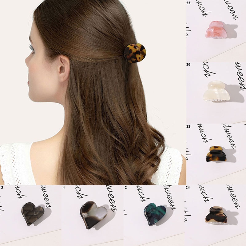 Mini Hair Claws Clip Acetate Geometric Hairpins Small Barrette Simple Acrylic Hair Accessories Elegant Korean Headwear New