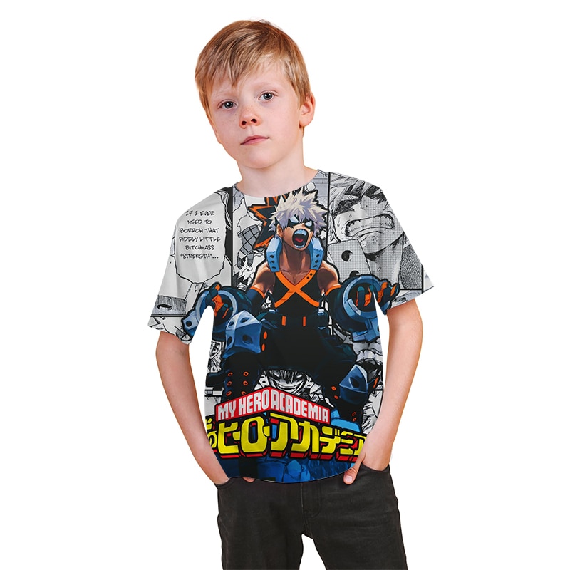 My Hero Academia Boku No Hero Academia 3D T shirt 4-14Year Children Casual Streetwear Boy Girl Kids Printed T-shirts Tops Tee