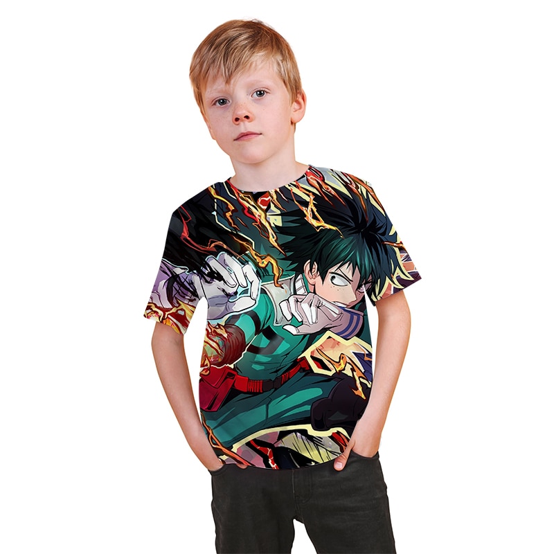 3D T shirt My Hero Academia Boku No Hero Academia 4-14 year Children Fashion Streetwear Boy Girl Kids Printed T-shirts Tops Tee