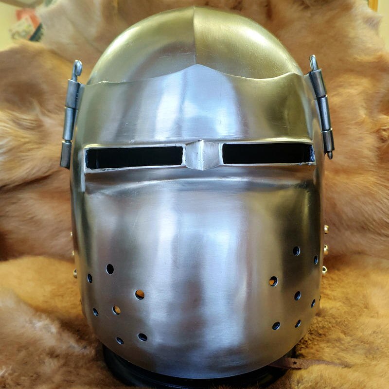 Middle Ages Full Face Knight Helmet with Pig Face Klappvisor Tournament Ready Battle Armor Helm Medieval