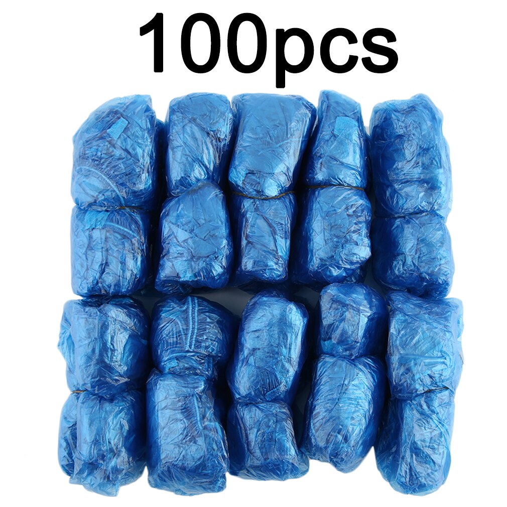 100Pcs/Set Disposable Plastic Shoe Covers Rooms Outdoors Waterproof Rain Boot Carpet Clean Overshoes Shoe Care Kits