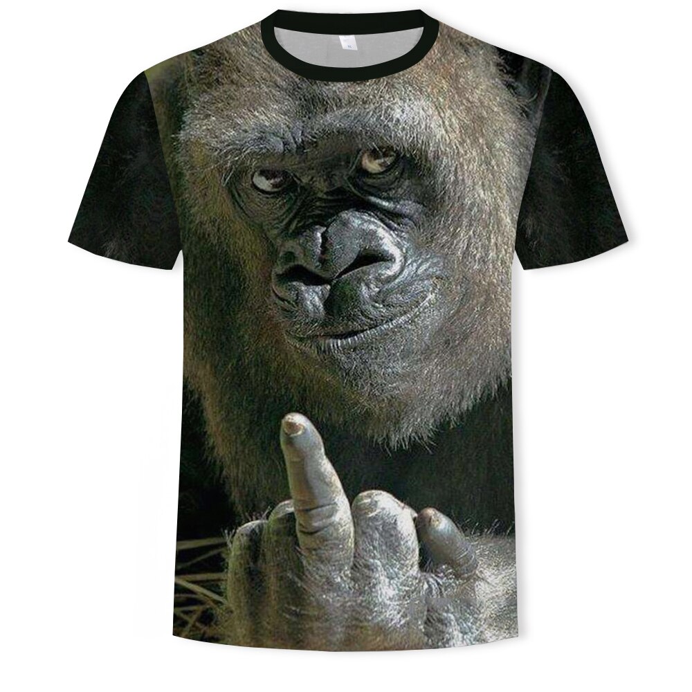 2021 New Hot Sale Men's Fashion T-shirt Animal Orangutan 3D Printing Casual T-shirt Men's Hip Hop Street Men's 110/6XL