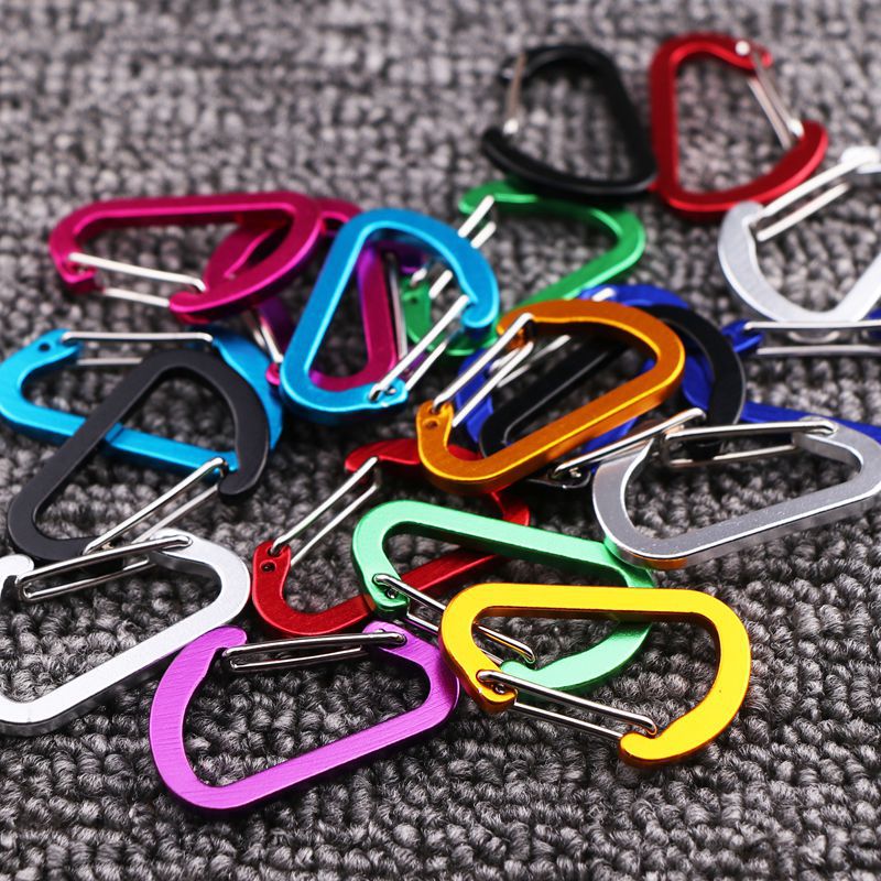 1/5/10PCS Camping Hiking Hook Climbing Button Carabiner Outdoor Sports Multi Colors Aluminium Safety Buckle Keychain Durable